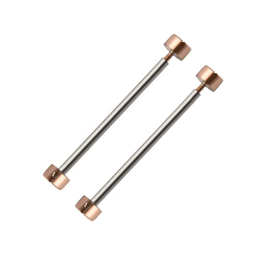 Viti – Elementi di fissaggio – Cinturino per orologio – Diametro 1,5 mm, Testa H Ø 3,5 mm – Placcato oro rosa – 2 pezzi