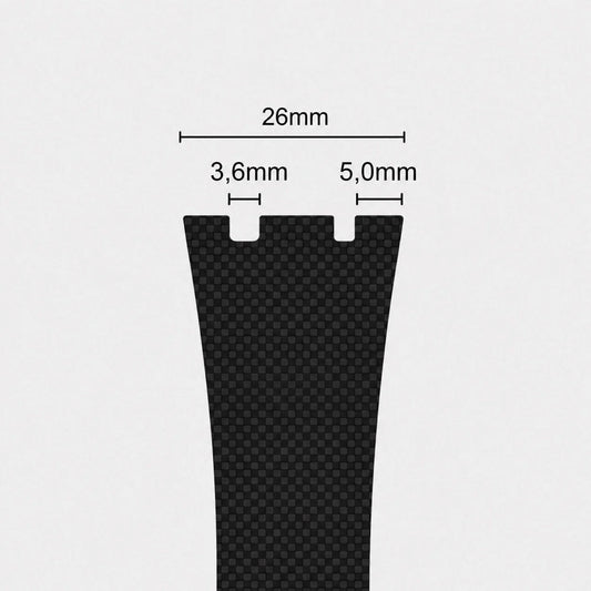 Masar Bracelet en Caoutchouc FKM Compatible avec AP Royal Oak 15400, 15500, 15510, 26331, 26239 et 26240 - Boucle Ardillon - Premium
