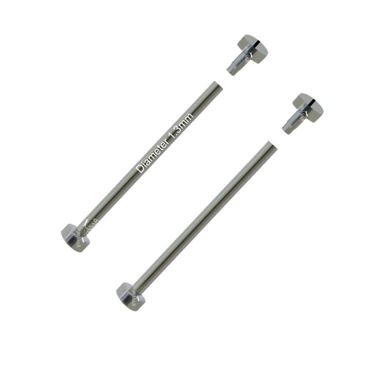 Rivetto Ø 1,3 mm - Barra a vite imitazione per cinturino orologio - Acciaio inossidabile - Testa piatta H Ø 4,0 mm - 2 pezzi