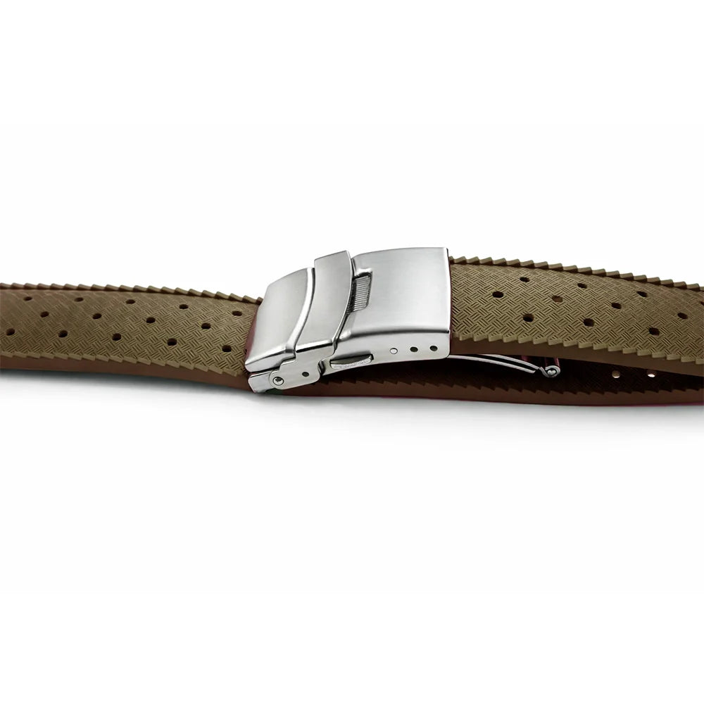 Masar Bracelet Montre Tropical en Caoutchouc FKM / Boucle Déployante – Libération Rapide - Universel