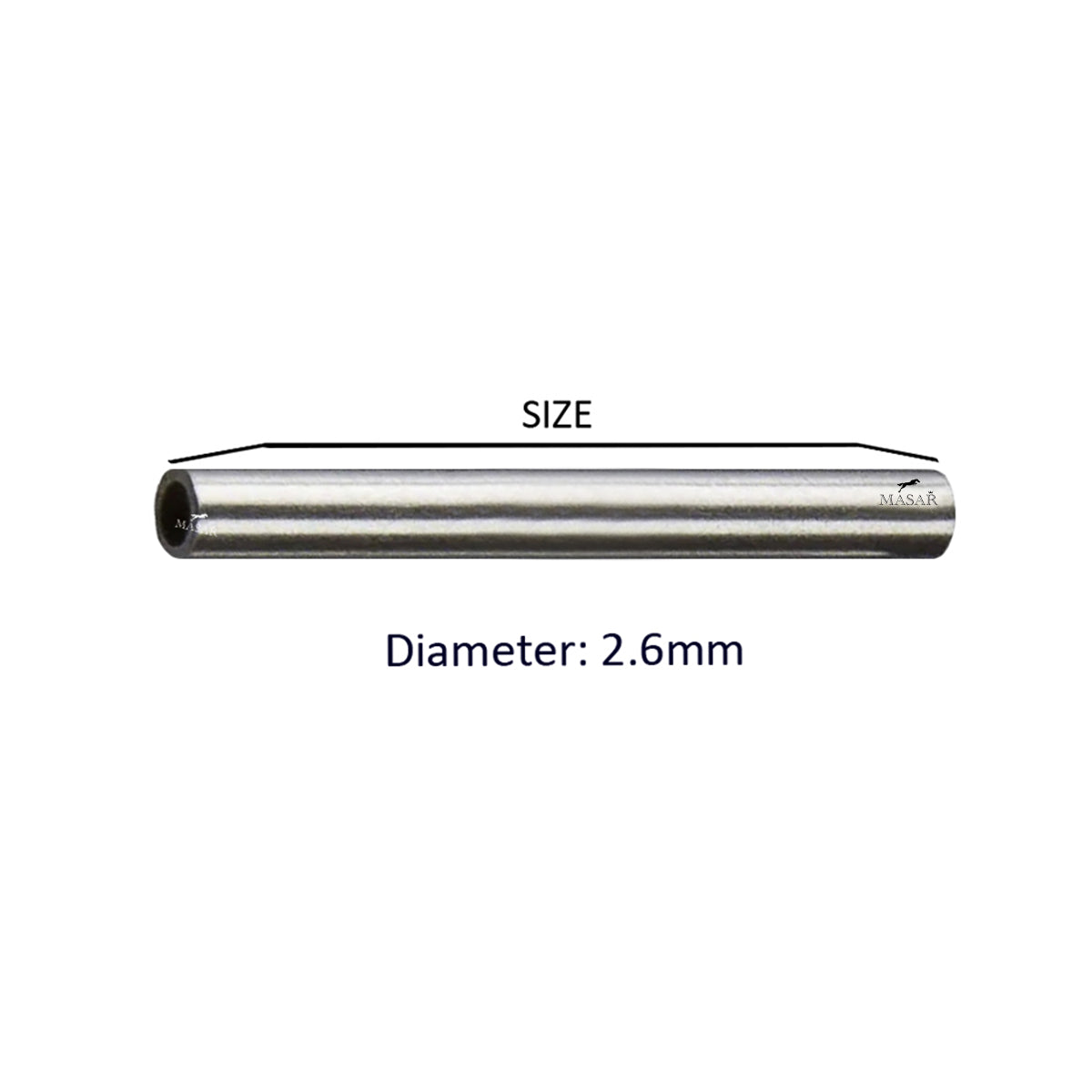 Tubos Masar de 22 mm a 26 mm de diámetro 2,6 mm - para correas de reloj - Compatibles Panerai - Acero inoxidable 316L - Juego de 2 piezas