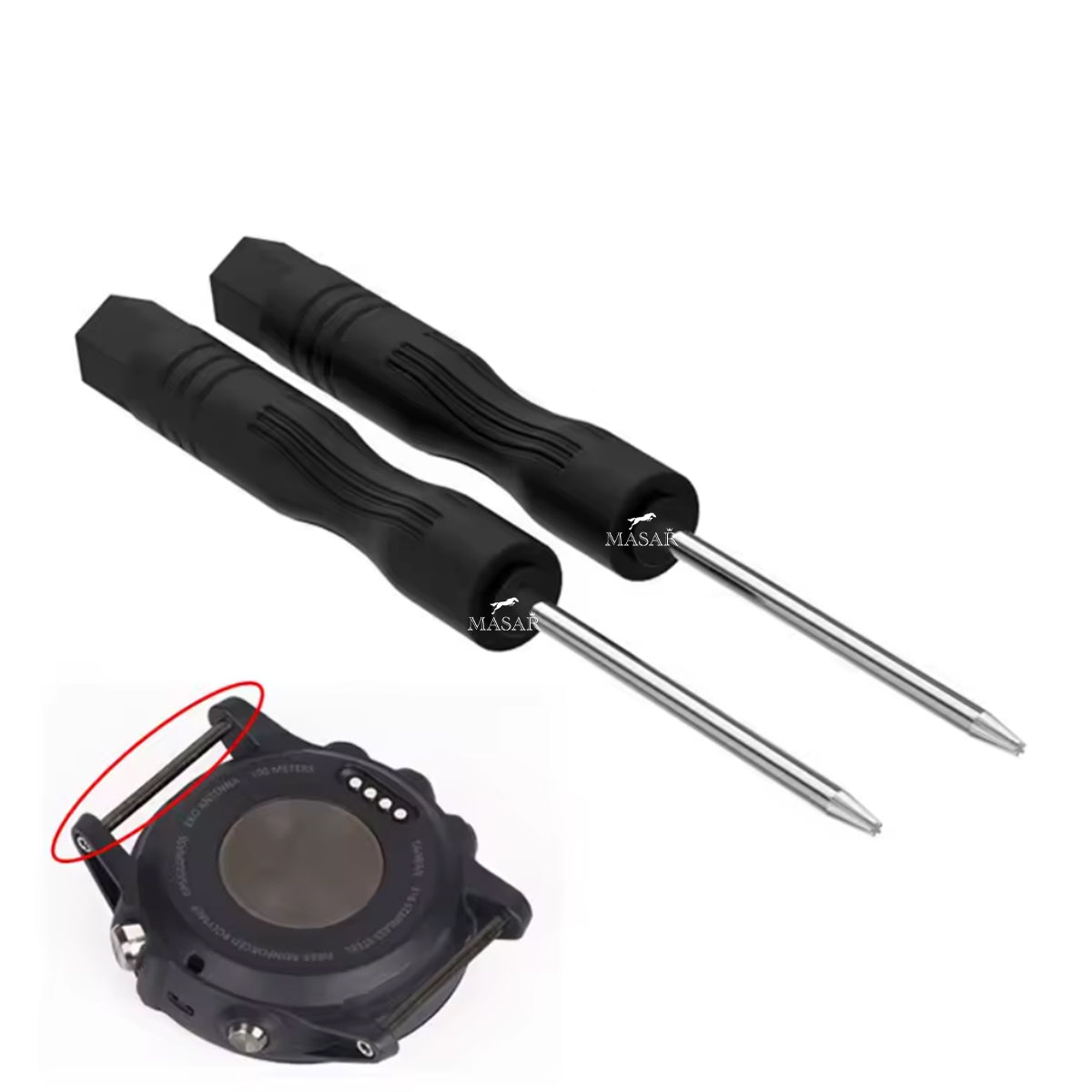 Masar Vis - Torx, stella, diametro 1,8 mm - Barretta a vite per cinturino d'orologio - Acciaio inossidabile - 2 pz