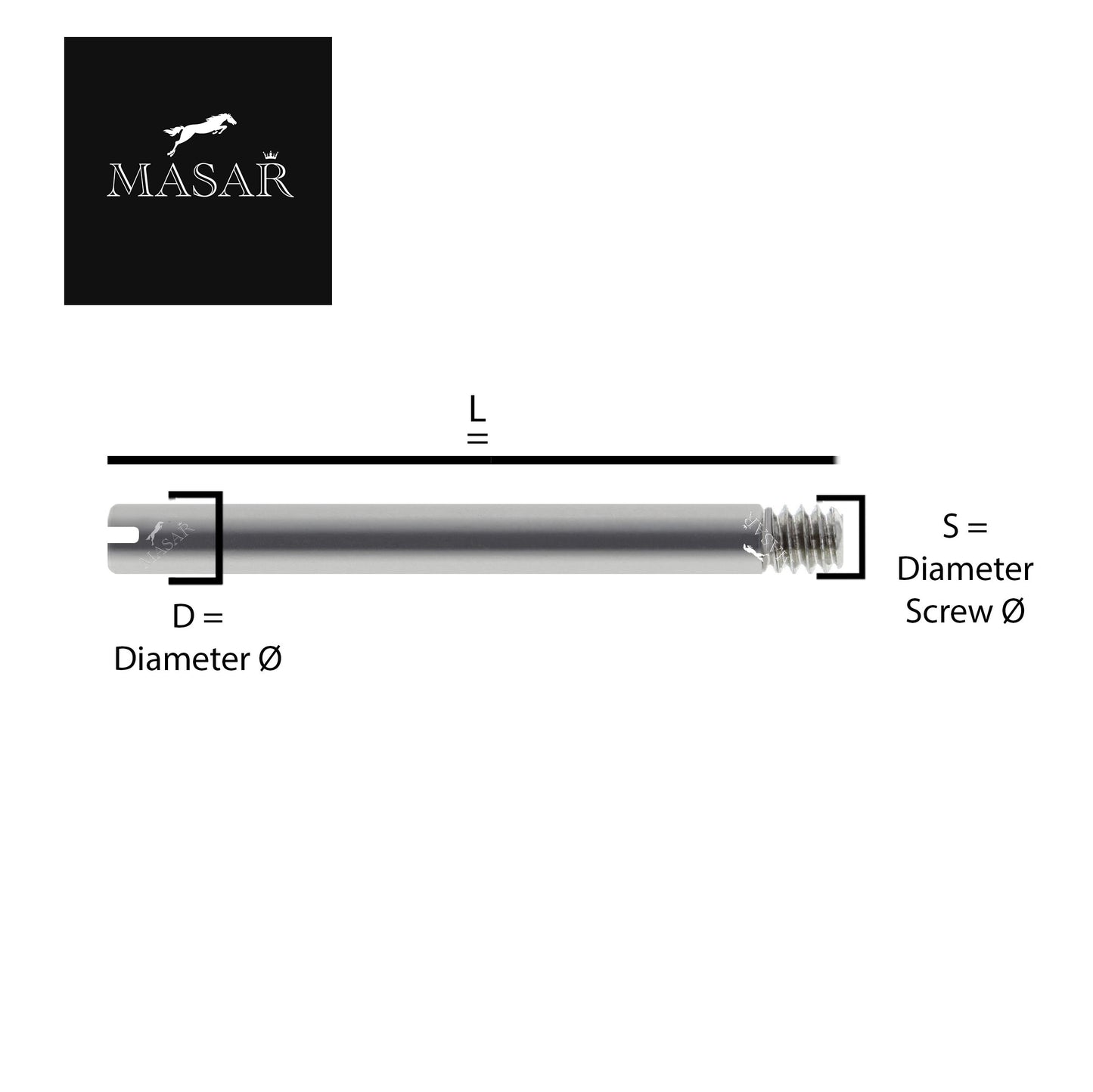 Masar Goupilles à Vis pour Maillons de Bracelet de Montre – Acier Inoxydable – Compatibles avec Rolex – 2 PCS