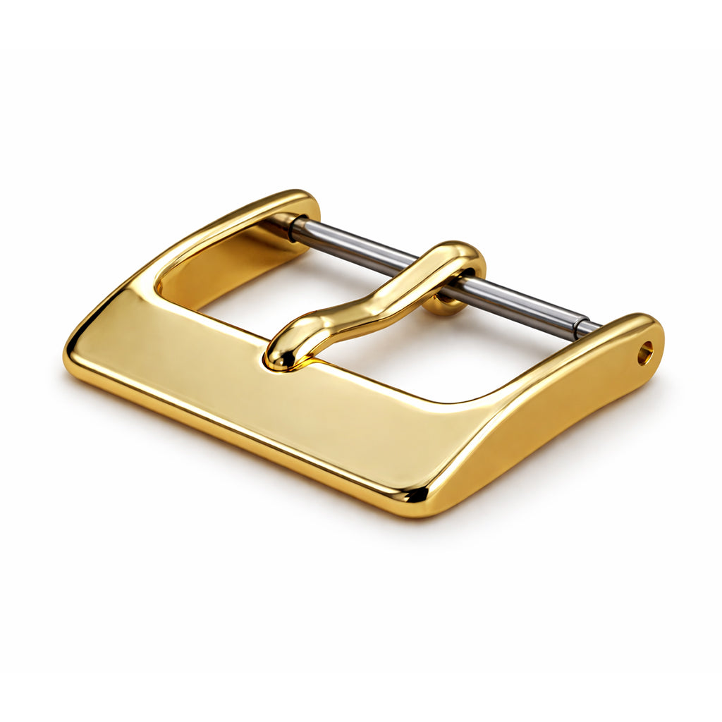 Masar Loop, Clasp Watch Bracelet - Polished Mirror Gold Aluminum | Pin Buckle 1.75mm - 1 Pc