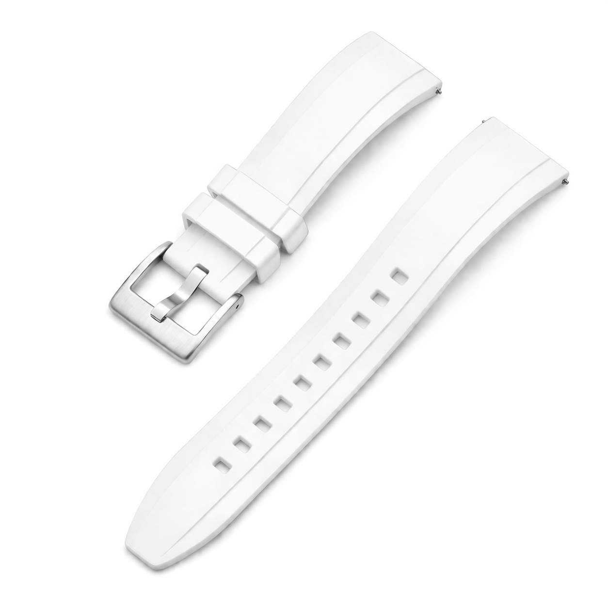 Masar Bracelet Montre Caoutchouc FKM - Style Submariner - Rapide / Boucle Acier Brossé - Universel