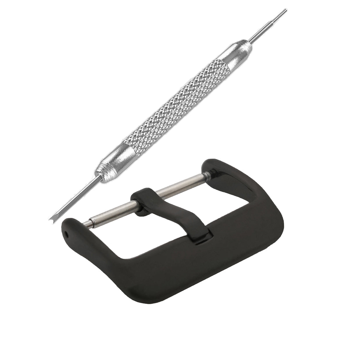 Hebilla para correa de reloj de 16 a 30 mm, color negro, lengüeta de 3 mm de ancho