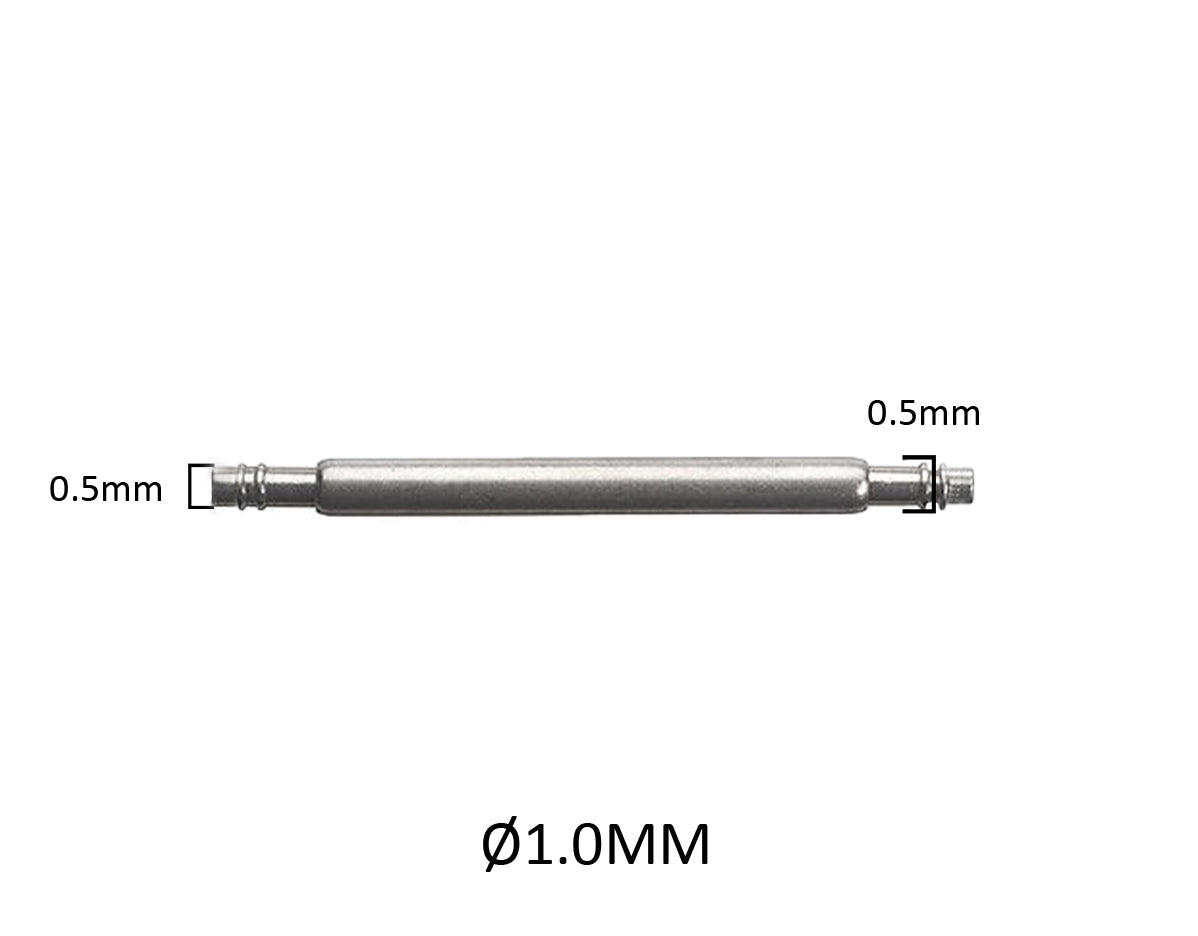 Barrettes à ressort SLX Ø 1,0mm - Ultra Fines pour bracelet de montre - Inox 316L - 0,5mm - 2 pcs
