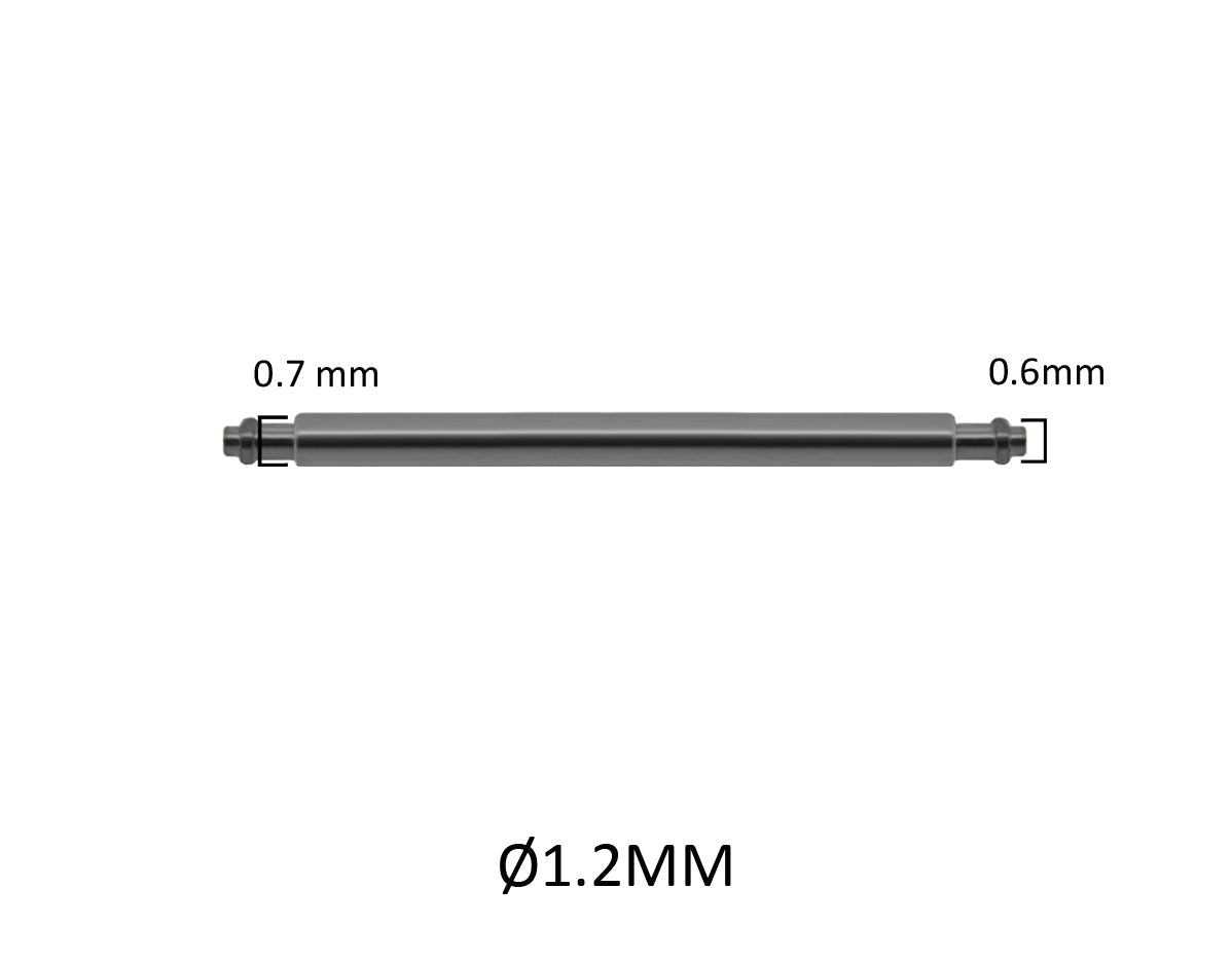 XSFS Ø 1,2mm - Barrette a molla per cinturini di orologi - Acciaio Inox - Punta corta - 0,6mm - 2 pz