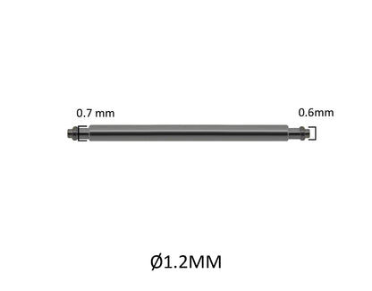 XSFS Ø 1,2mm - Barrette a molla per cinturini di orologi - Acciaio Inox - Punta corta - 0,6mm - 2 pz