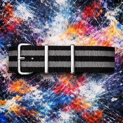 Cinturino NATO nero / 2 cinturini grigio scuro