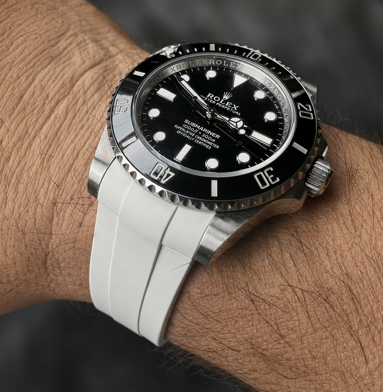 FKM Rubber Oysterflex Style Bracelet 20mm for Rolex Submariner Daytona GMT - Premium