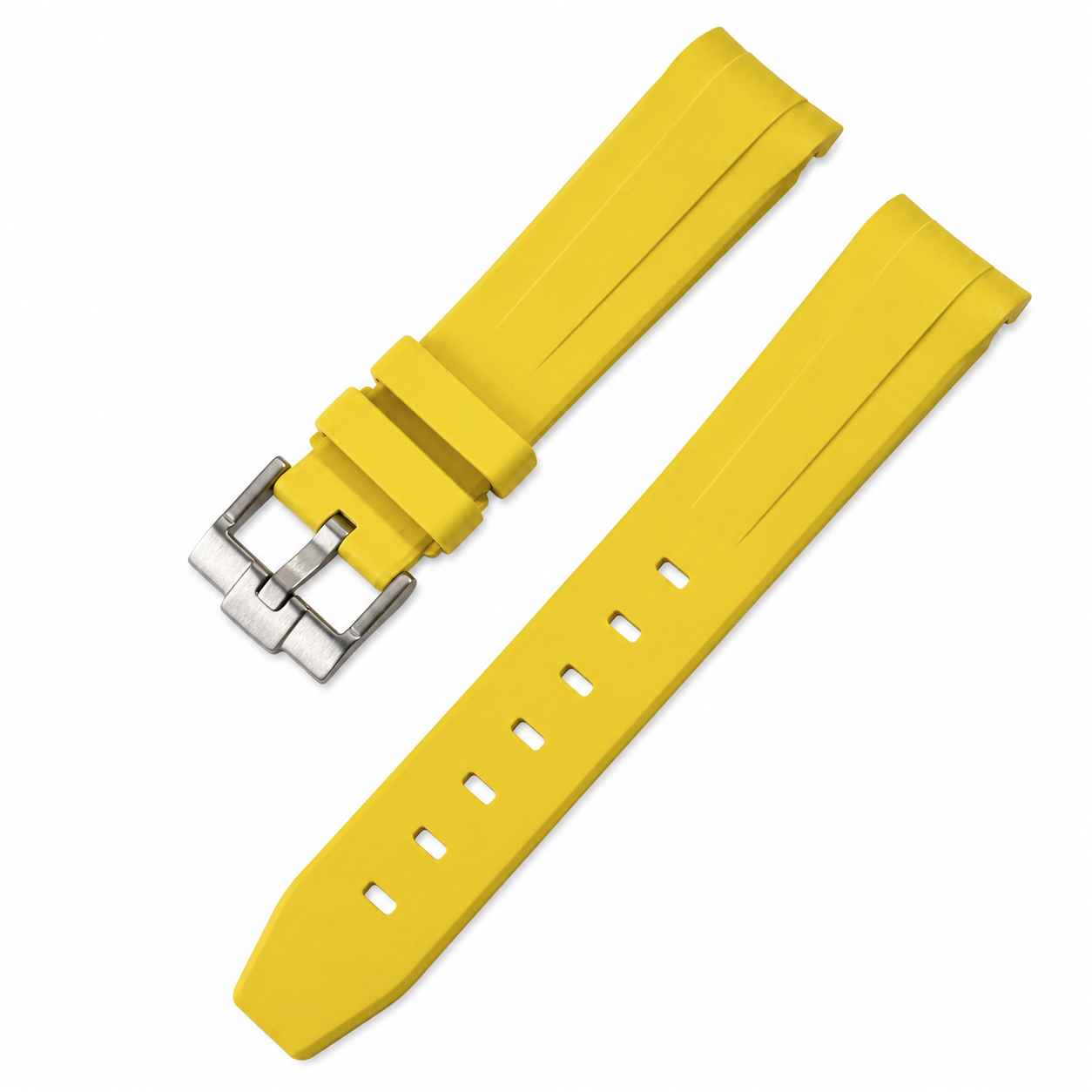Cinturino Masar 20mm in Gomma FKM Compatibile con Rolex e altri - Fibbia Ad Ardiglione - Curvo / Premium