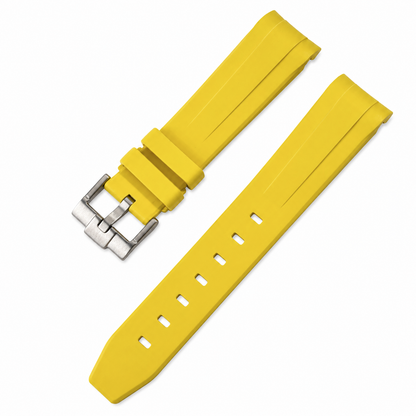 Cinturino Masar 20mm in Gomma FKM Compatibile con Rolex e altri - Fibbia Ad Ardiglione - Curvo / Premium
