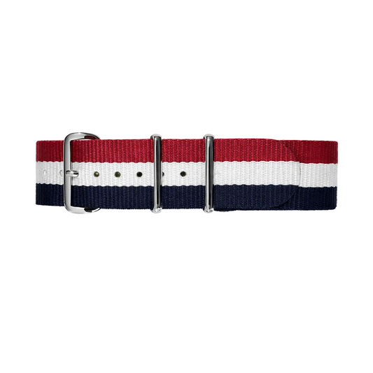 Masar Bracelet Montre Nato Bleu Blanc Rouge