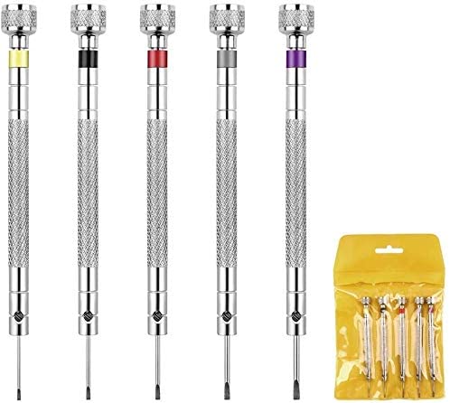 Outil 5 Tournevis Plat pour Montres, bijoux - avec Embout de Rechange