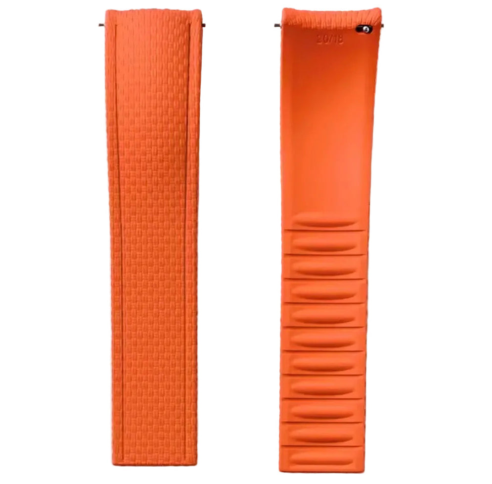 FKM Rubber Watch Strap - SAILCLOTH Texture / Curved & Quick Release / CTS - Buckle not included