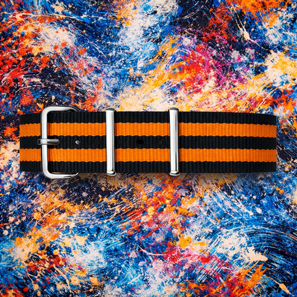 Cinturino NATO nero / 2 cinturini arancioni