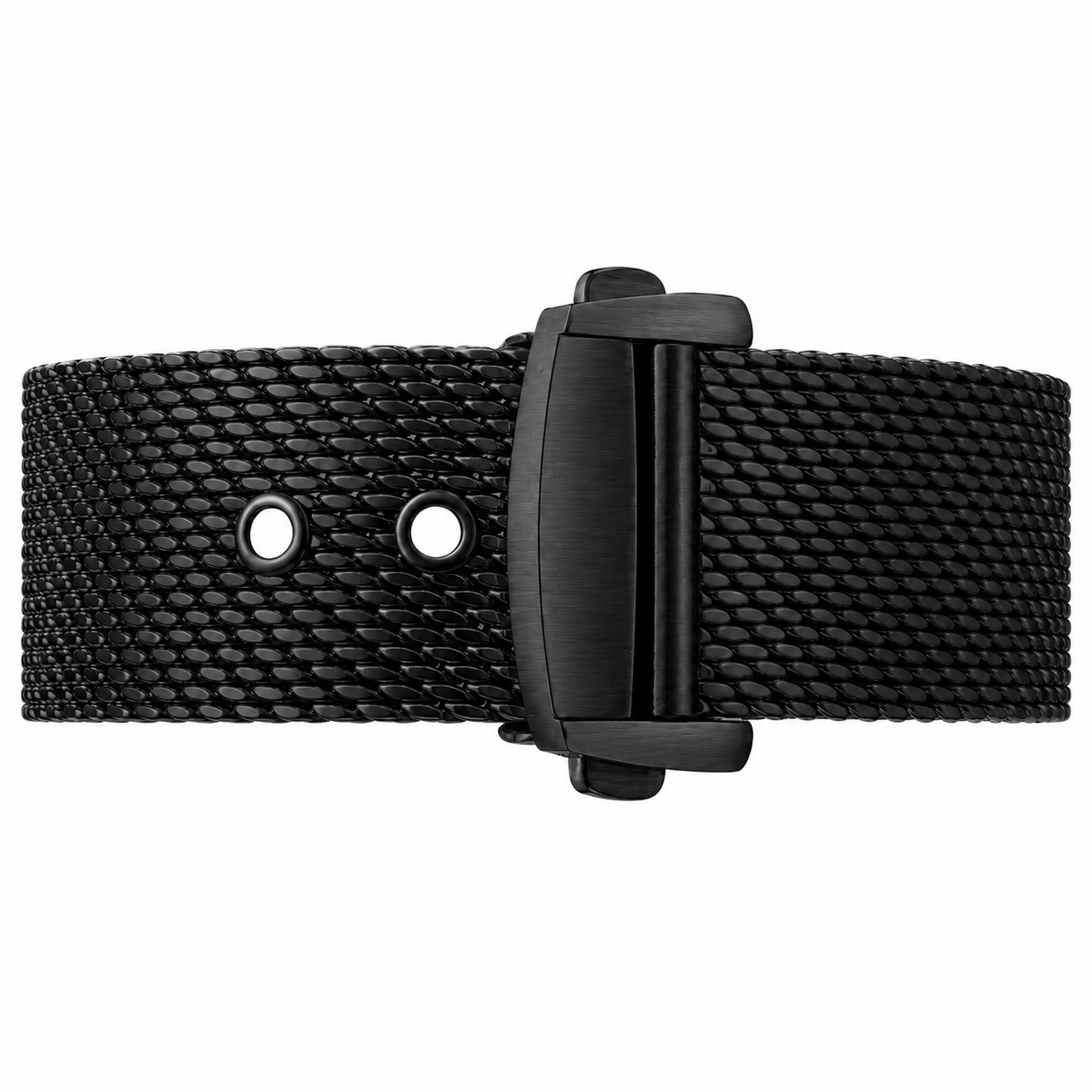 Black Milanese Watch Bracelet Ø 0.6mm - Omega Style / Deployant Buckle – Men’s – Quick Release / Universal