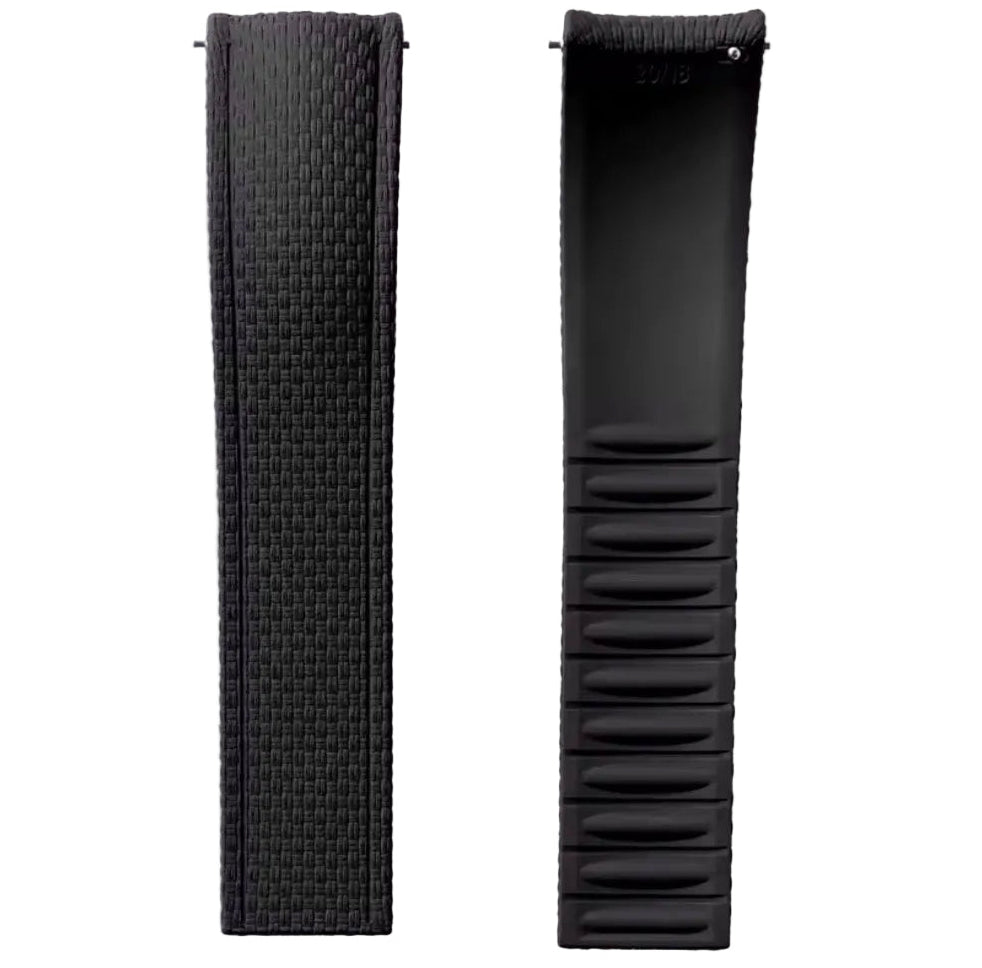 FKM Rubber Watch Strap - SAILCLOTH Texture / Curved & Quick Release / CTS - Buckle not included
