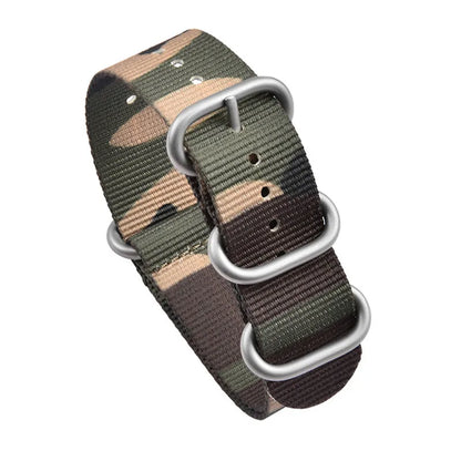 Haute qualité Camouflage cinq anneaux bracelet en Nylon bracelet de sport 20MM 22MM décontracté hommes femmes montre accessoires