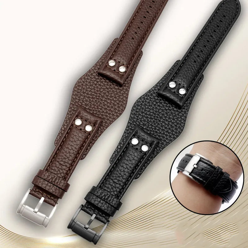 Cinturino in vera pelle per Fossil CH2564 CH2565 CH2891 CH3051 FS4813 ME3102 AM4535/AM4486 AM4532 20mm 22mm, cinturino per orologio da uomo con rivetti