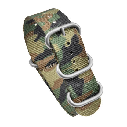 Haute qualité Camouflage cinq anneaux bracelet en Nylon bracelet de sport 20MM 22MM décontracté hommes femmes montre accessoires