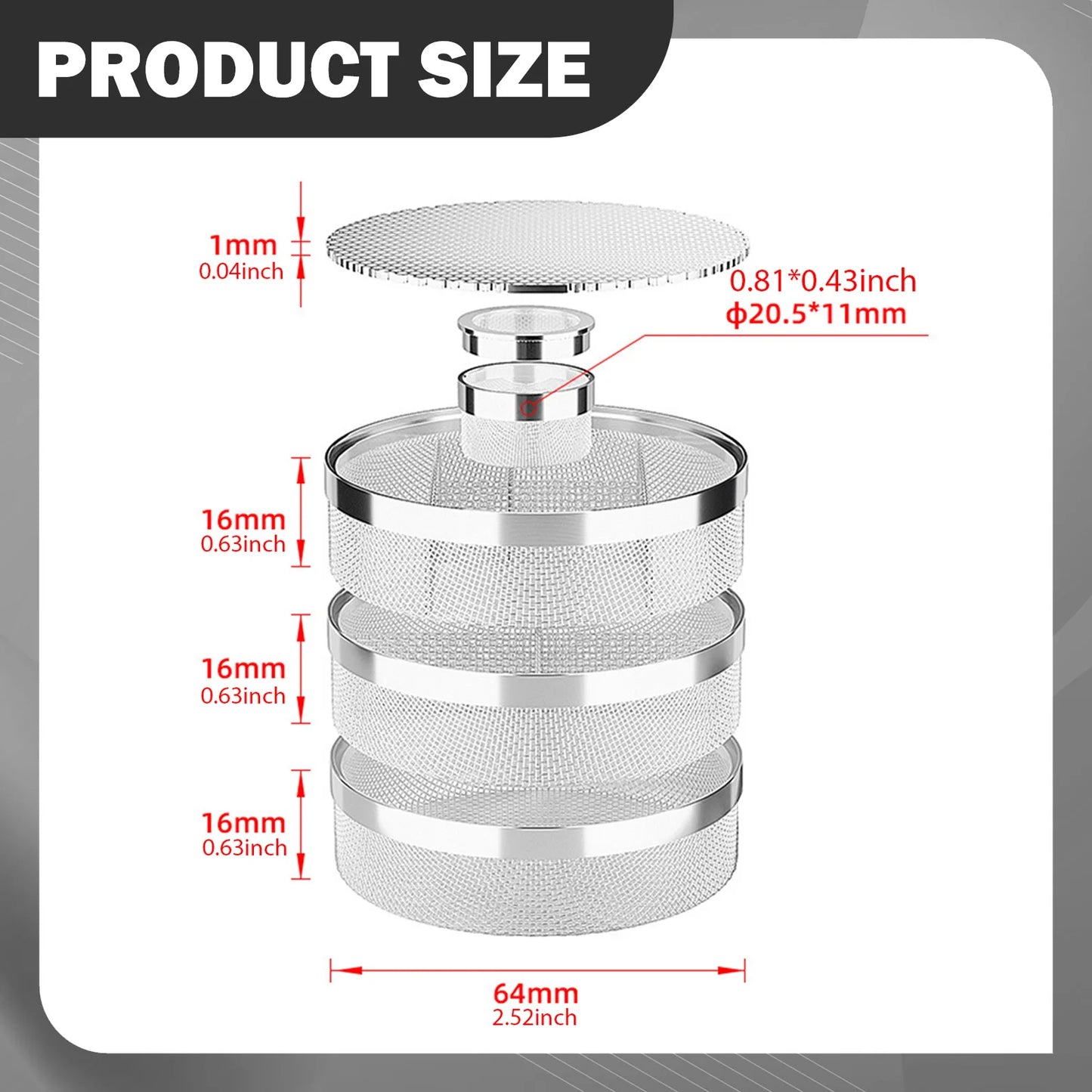 Paniers de nettoyage de montres empilables, plateau de rangement de lavage Portable avec couvercle en maille pour vis d'entretien de mouvement de petites pierres 4 pièces