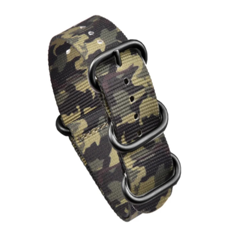 Haute qualité Camouflage cinq anneaux bracelet en Nylon bracelet de sport 20MM 22MM décontracté hommes femmes montre accessoires