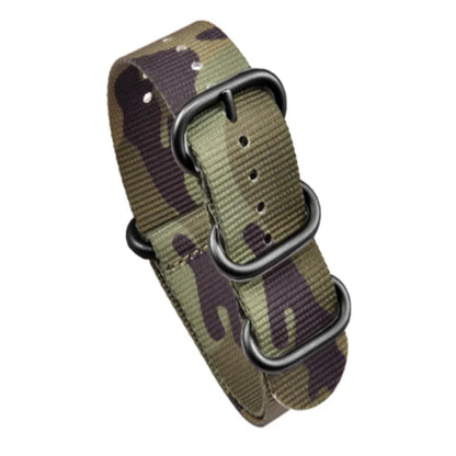 Haute qualité Camouflage cinq anneaux bracelet en Nylon bracelet de sport 20MM 22MM décontracté hommes femmes montre accessoires