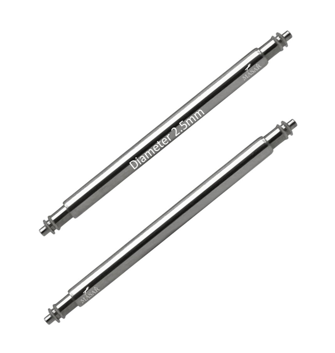 Barrettes à ressort SLX Ø 2,5mm pour bracelet de montre - Inox 316L - 0,8mm - 2 pcs