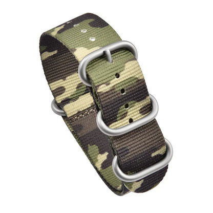 Haute qualité Camouflage cinq anneaux bracelet en Nylon bracelet de sport 20MM 22MM décontracté hommes femmes montre accessoires