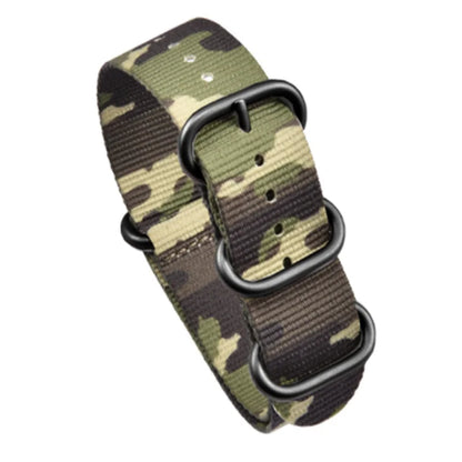 Haute qualité Camouflage cinq anneaux bracelet en Nylon bracelet de sport 20MM 22MM décontracté hommes femmes montre accessoires