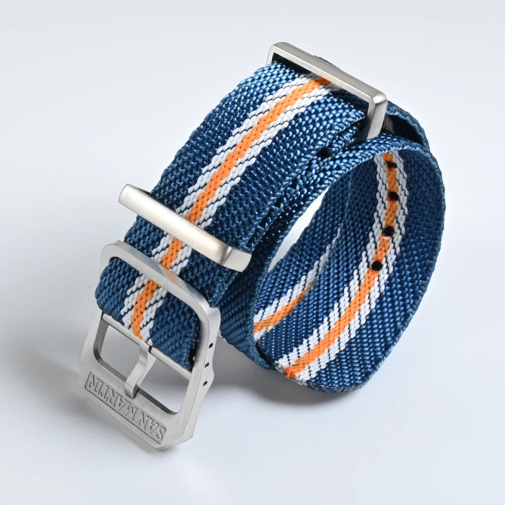 San Martin-Bracelet de montre pilote en nylon, 20mm, universel, sport, parachutiste, haute qualité