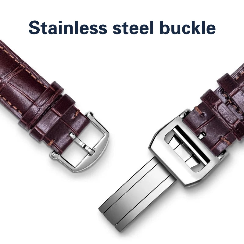 Bracelet de montre en cuir véritable pour pilote IWC portugais Portofino, ceinture de montre en cuir de vache 20mm 22mm pour Bracelet