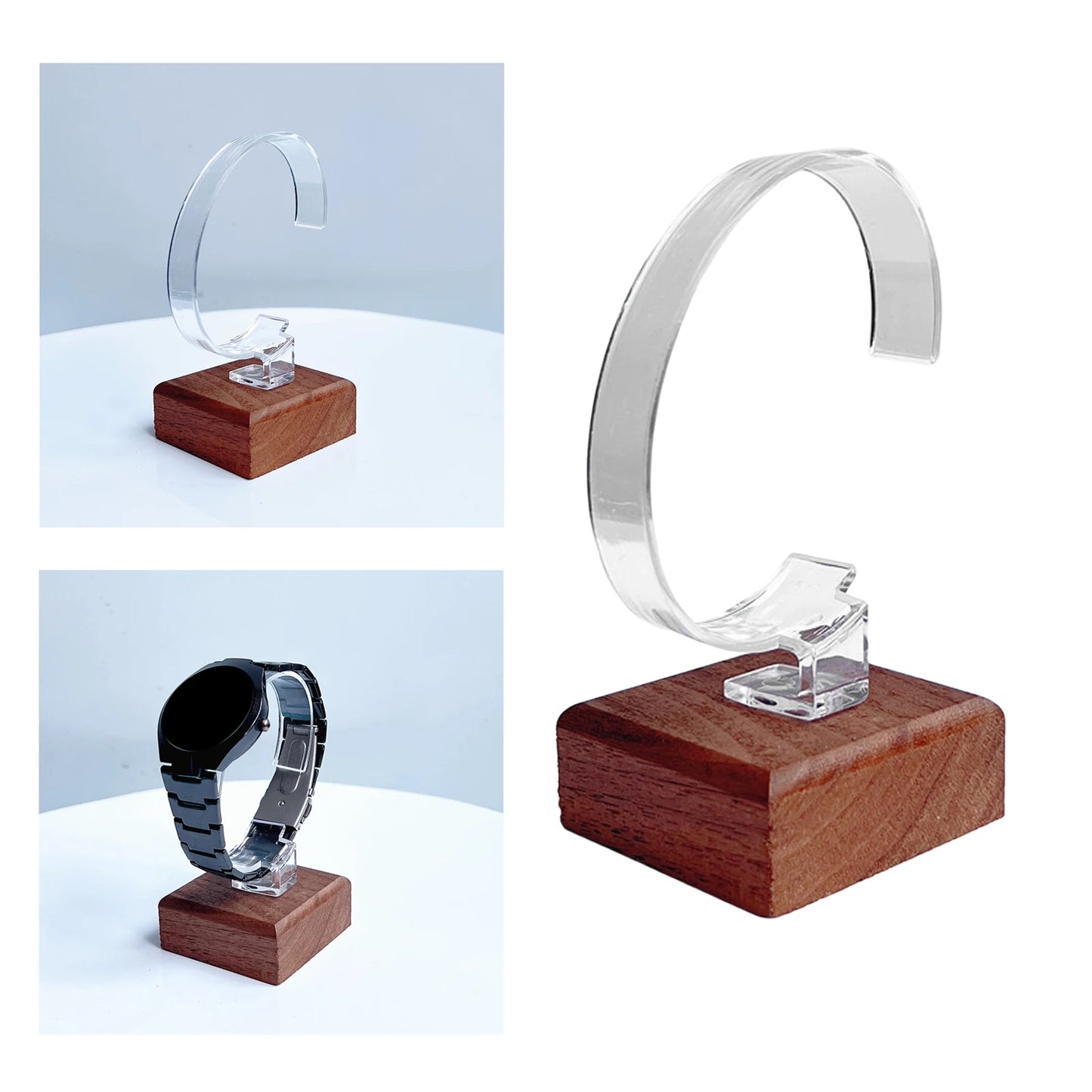 C-Shaped Multifunctional Watch Display Stand, Sales Counter Tool Storage, Exhibition Booth, Black Bracelets, Chains