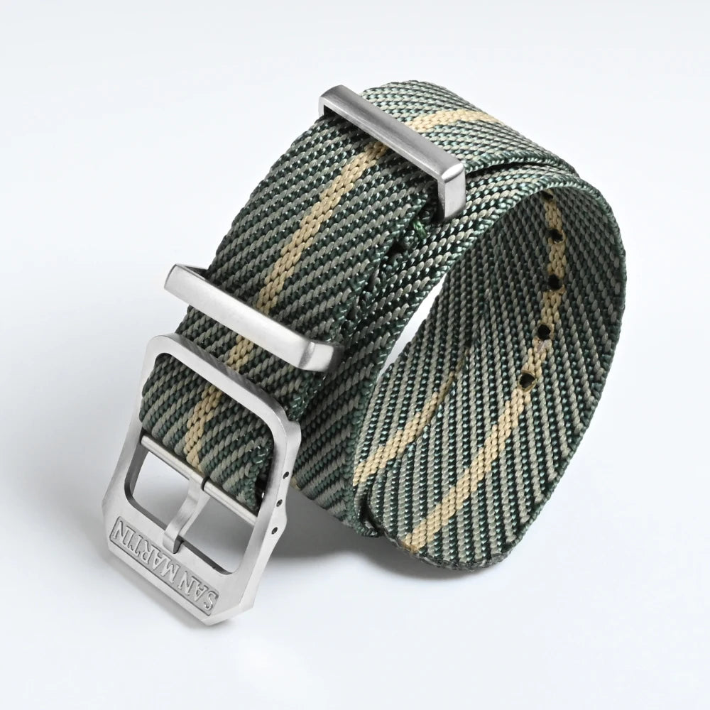 San Martin-Bracelet de montre pilote en nylon, 20mm, universel, sport, parachutiste, haute qualité