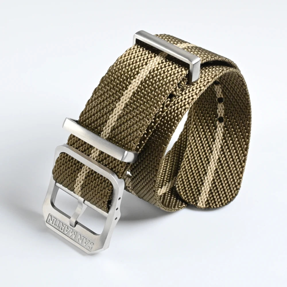 San Martin-Bracelet de montre pilote en nylon, 20mm, universel, sport, parachutiste, haute qualité