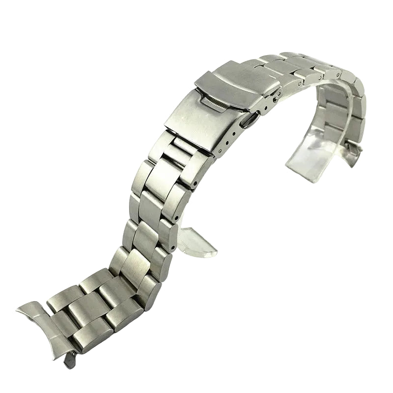Stainless Steel Link Watch Bracelet for Seiko SKX - Deployment Clasp