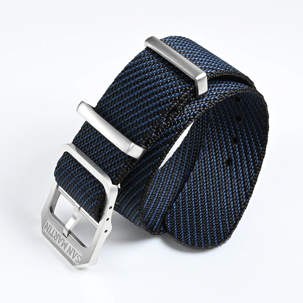 San Martin-Bracelet de montre pilote en nylon, 20mm, universel, sport, parachutiste, haute qualité
