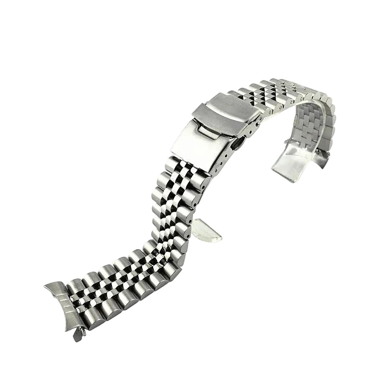 Stainless Steel Link Watch Bracelet for Seiko SKX - Deployment Clasp
