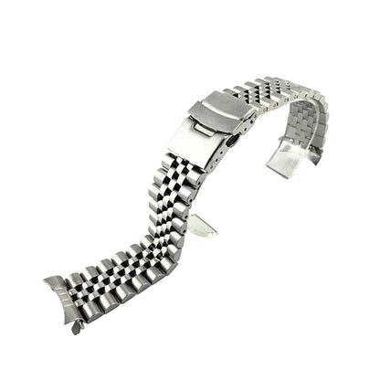 Stainless Steel Link Watch Bracelet for Seiko SKX - Deployment Clasp