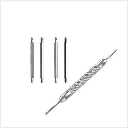 Masar Bracelet montre Nato Gris Bleu Marine Blanc - Nylon tressé 20mm 22mm