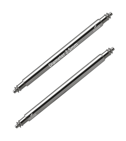 Barrettes à ressort SLX Ø 2,5mm pour bracelet de montre - Inox 316L - 0,8mm - 2 pcs