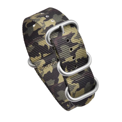 Haute qualité Camouflage cinq anneaux bracelet en Nylon bracelet de sport 20MM 22MM décontracté hommes femmes montre accessoires