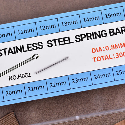 300 pièces de goupilles fendues pour bracelet de montre en acier inoxydable avec boîte, assortiment de goupilles de maillons de bracelet de montre, outils de réparation de montres