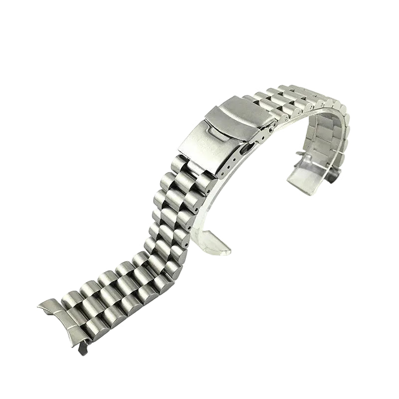 Stainless Steel Link Watch Bracelet for Seiko SKX - Deployment Clasp