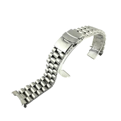 Stainless Steel Link Watch Bracelet for Seiko SKX - Deployment Clasp