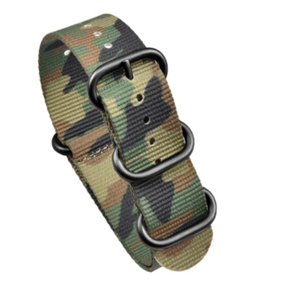 Haute qualité Camouflage cinq anneaux bracelet en Nylon bracelet de sport 20MM 22MM décontracté hommes femmes montre accessoires