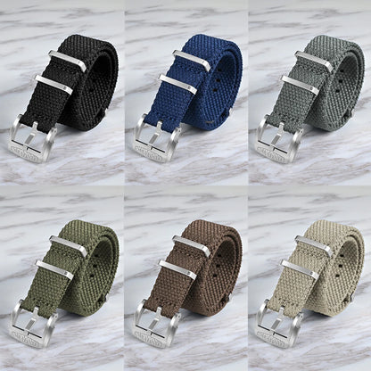 Cinturino per orologio San Martin in lino intrecciato 22 mm 20 mm cinturino per orologio da paracadutista cinturino in tessuto fibbia traspirante BD0012