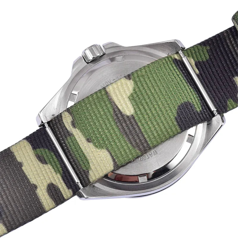 Haute qualité Camouflage cinq anneaux bracelet en Nylon bracelet de sport 20MM 22MM décontracté hommes femmes montre accessoires